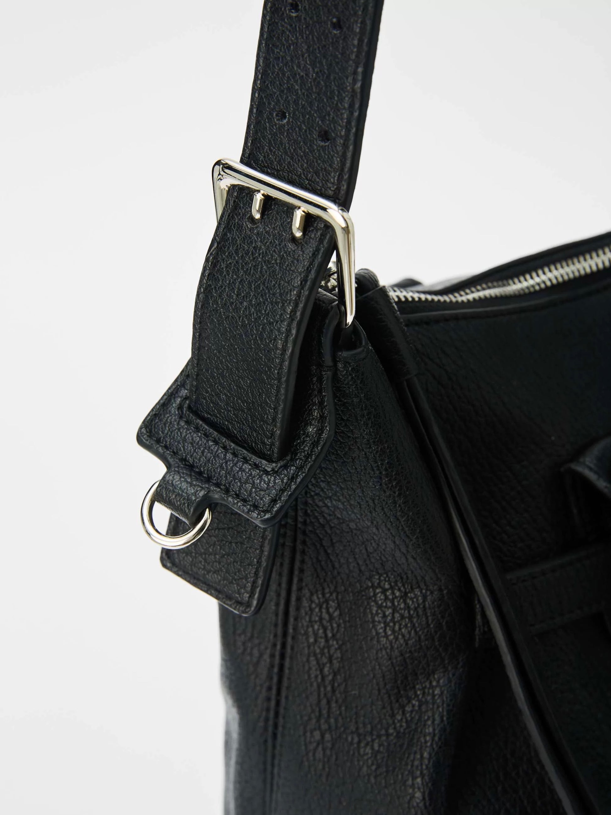 "Ice Pattern" Leather Hand-Held Crossbody Tote Bag