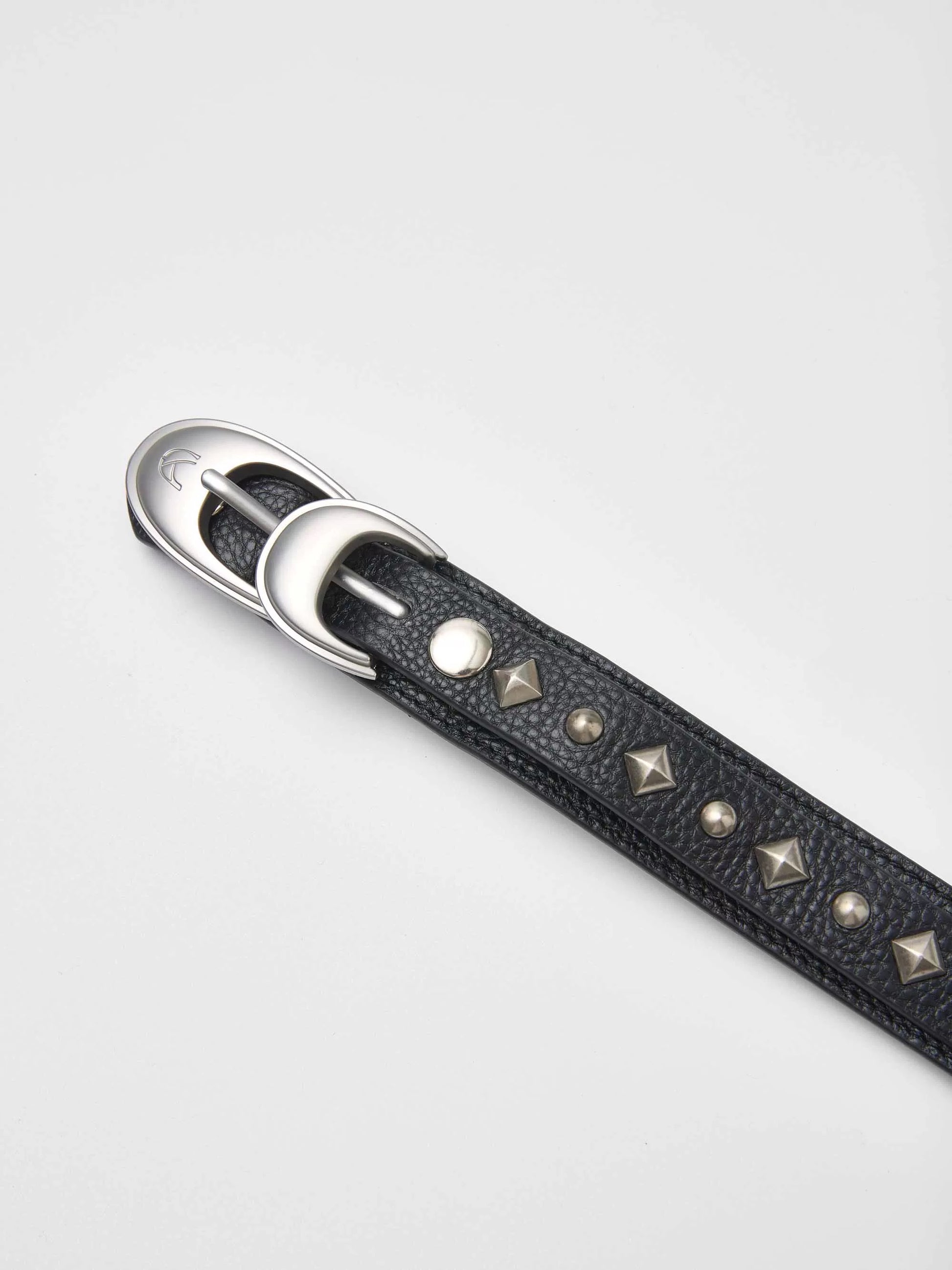 Double Buckle Snake Rivet Vintage Leather Belt
