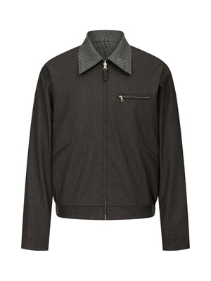 Wool Houndstooth Reversible Jacket