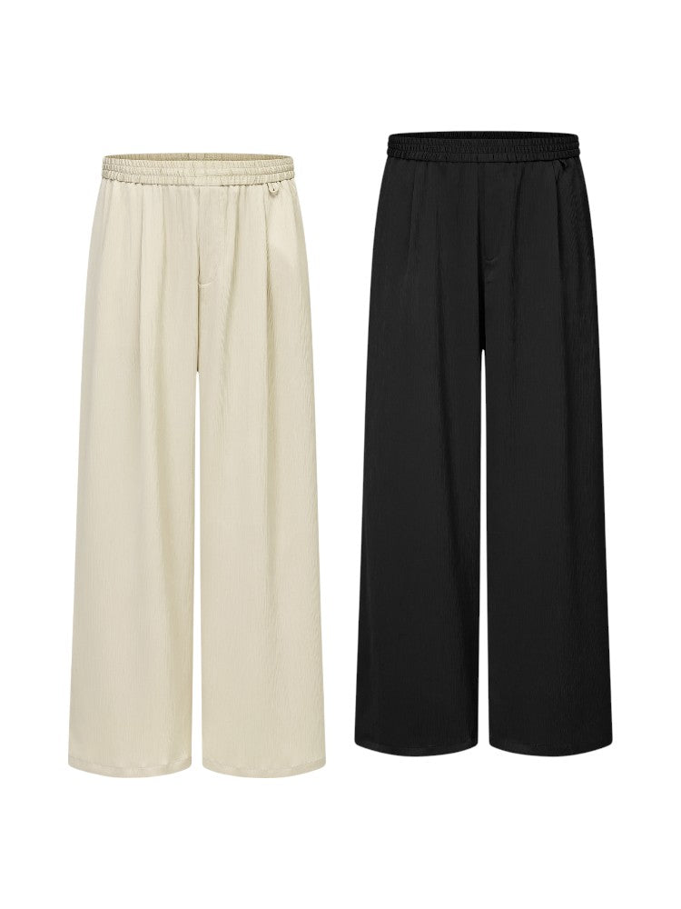 Soft Pleated Wide-Leg Pants