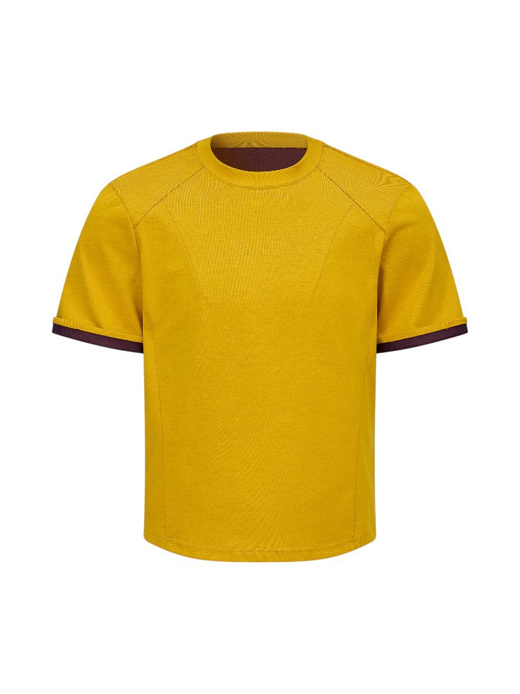 Dual-Color Racing-Inspired Short-Sleeve Shirt