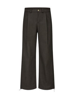 Brown Coffee Wool Straight Suit Pants