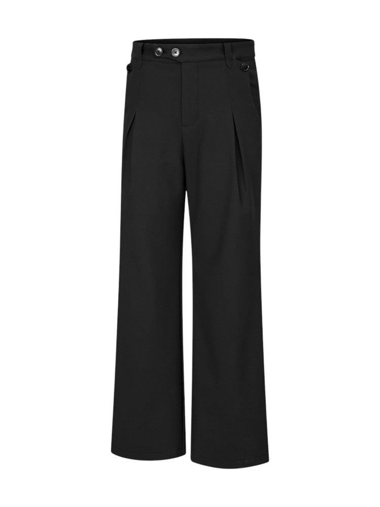 Geometric Linen Micro-Flare Pants