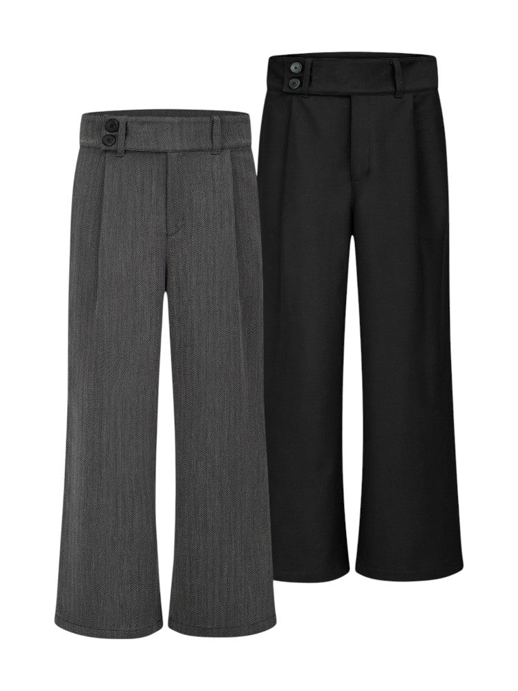 Buttons Draped Suit Pants