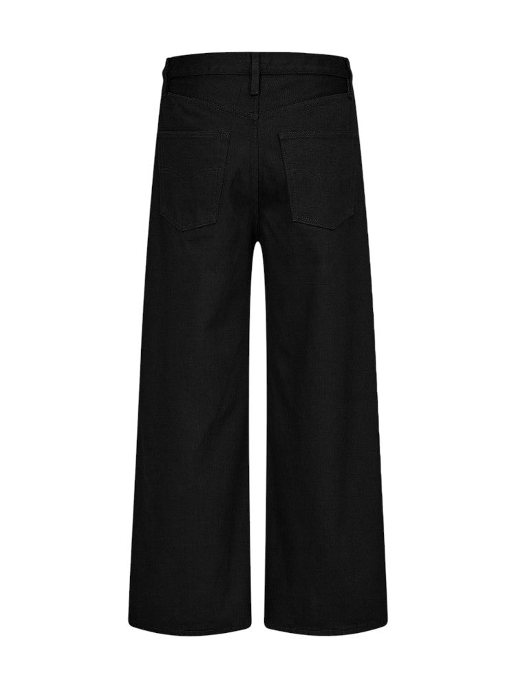 Curved Blade Pleated Khaki Jeans