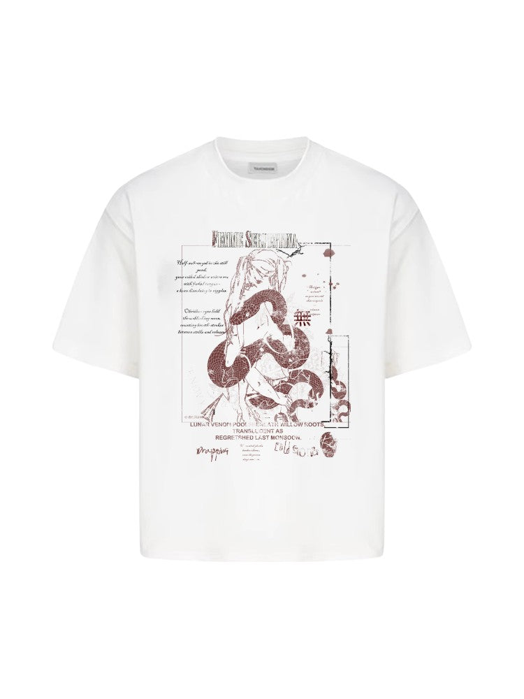 Eight-Branched Serpent Printed Short-Sleeve Shirt