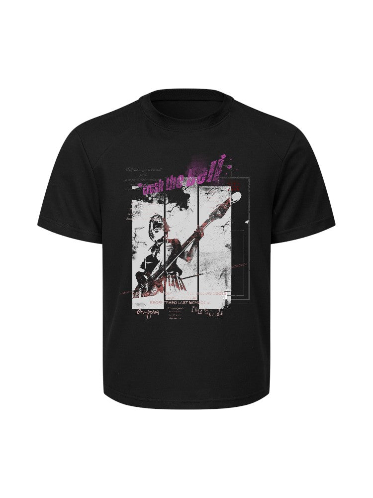 "Rockstar" Printed Boxy Short-Sleeve Shirt