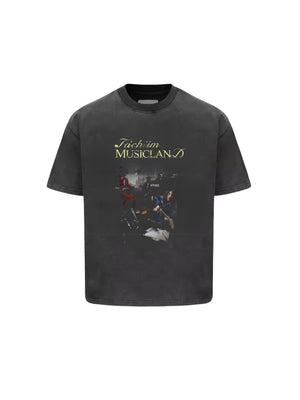 Band Printed Short-Sleeve Shirt