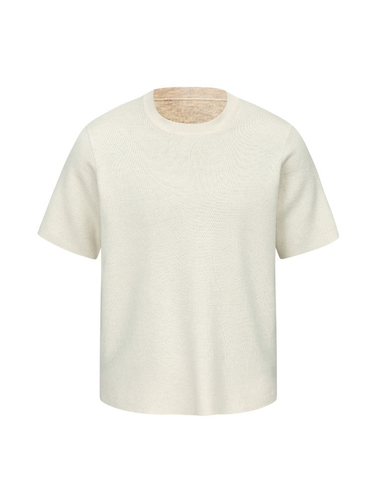 "Yin Yang Dual Color" Wool Knit Short-Sleeve T-Shirts