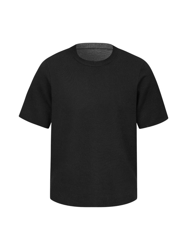 "Yin Yang Dual Color" Wool Knit Short-Sleeve T-Shirts