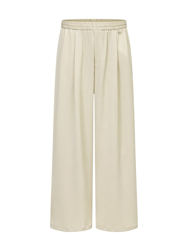 Soft Pleated Wide-Leg Pants