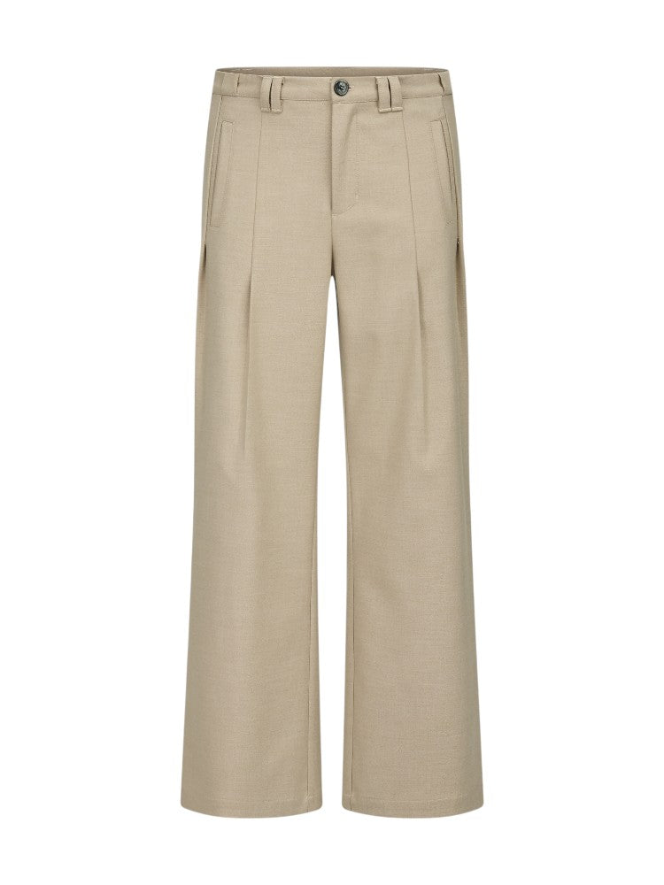 Brushed Finish Wide-Leg Pants