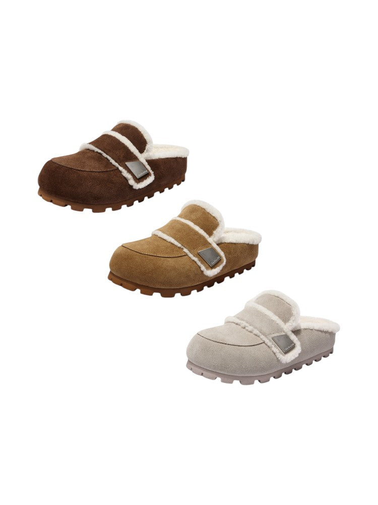 Wool Padded Fat Head Fur Slippers