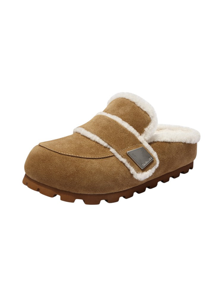 Wool Padded Fat Head Fur Slippers