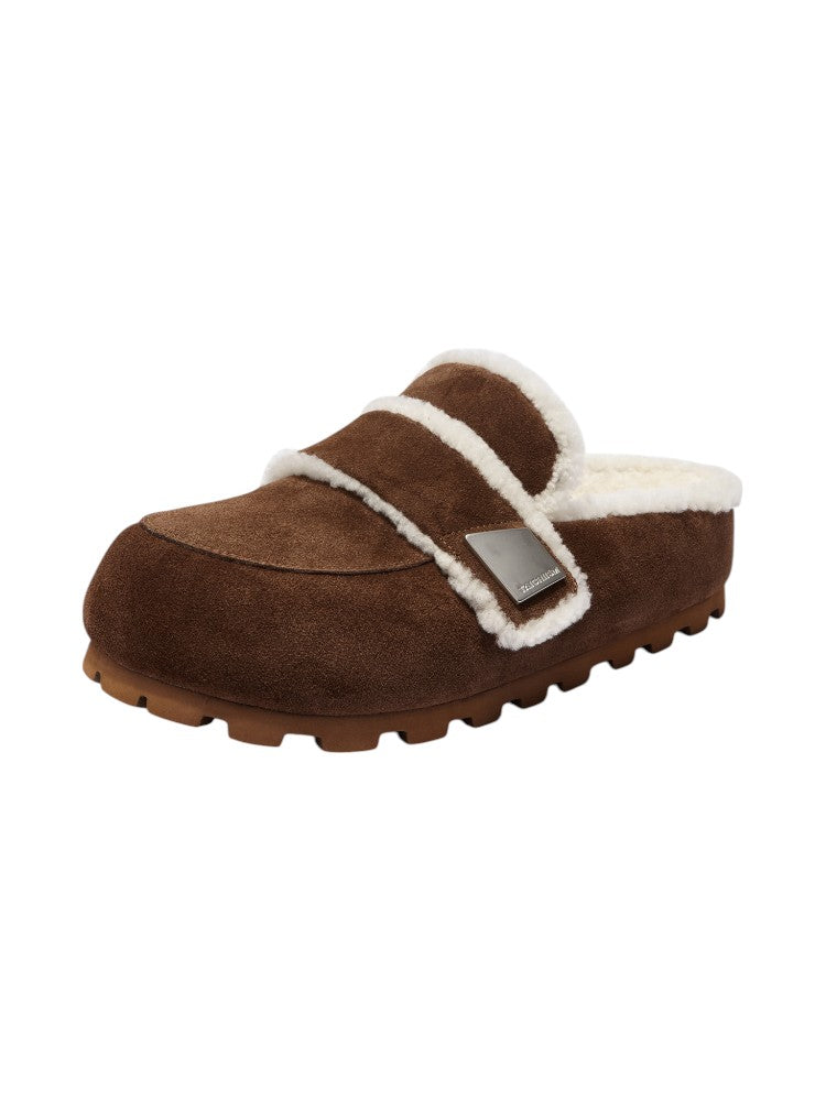 Wool Padded Fat Head Fur Slippers