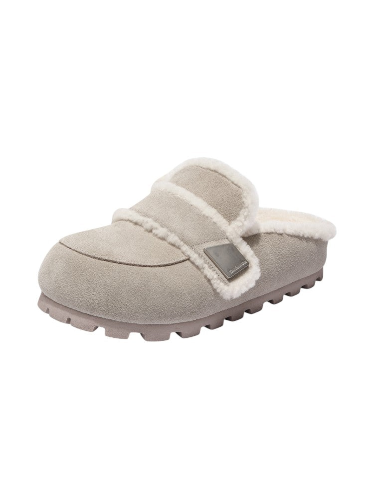 Wool Padded Fat Head Fur Slippers