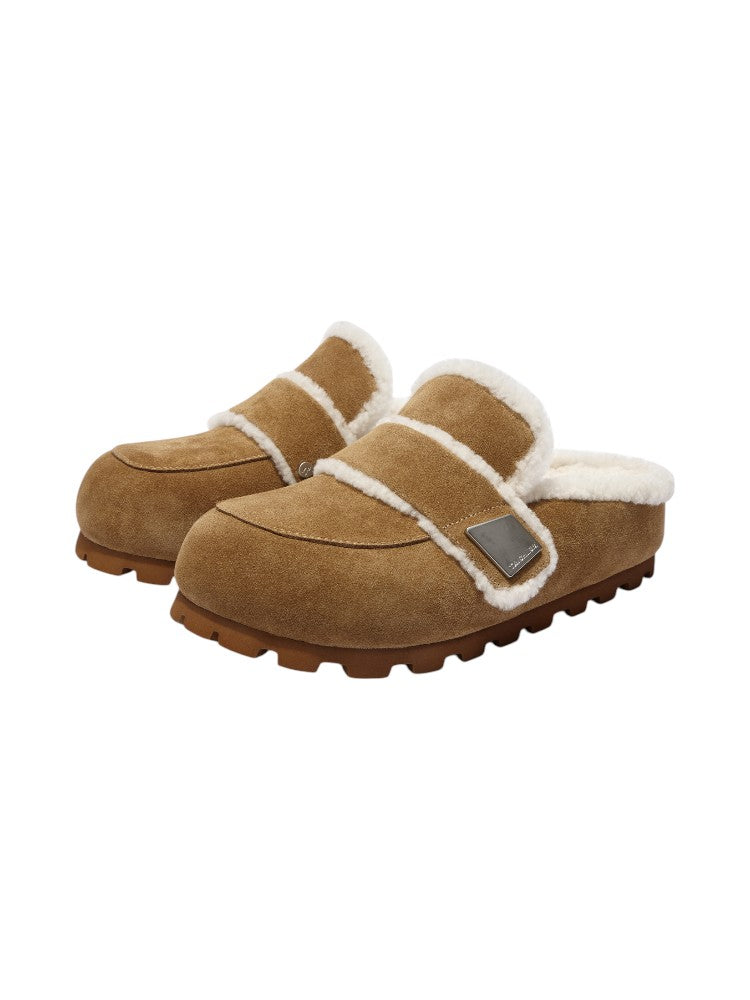 Wool Padded Fat Head Fur Slippers