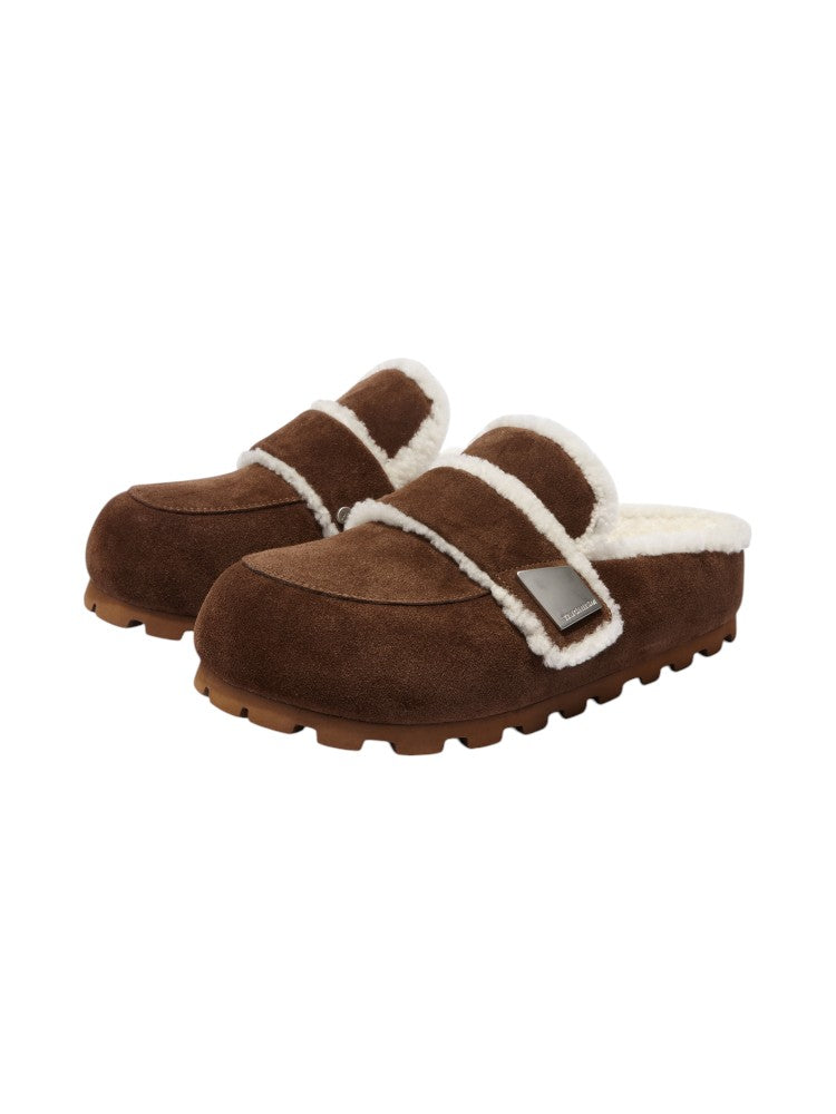 Wool Padded Fat Head Fur Slippers