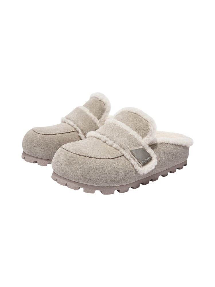 Wool Padded Fat Head Fur Slippers
