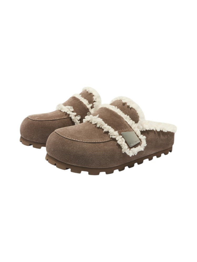 Wool Padded Fat Head Fur Slippers