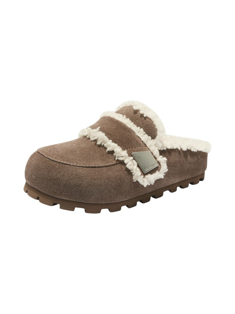 Wool Padded Fat Head Fur Slippers