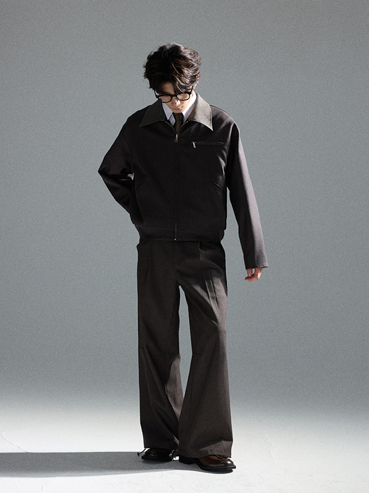 Wool Houndstooth Reversible Jacket