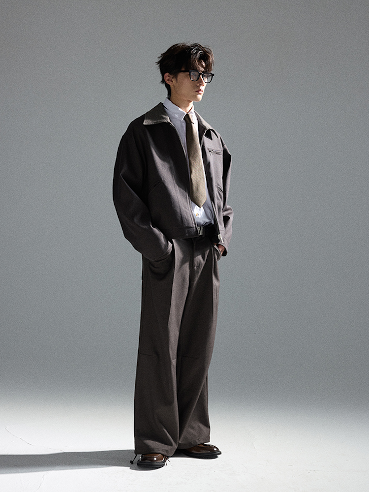 Wool Houndstooth Reversible Jacket