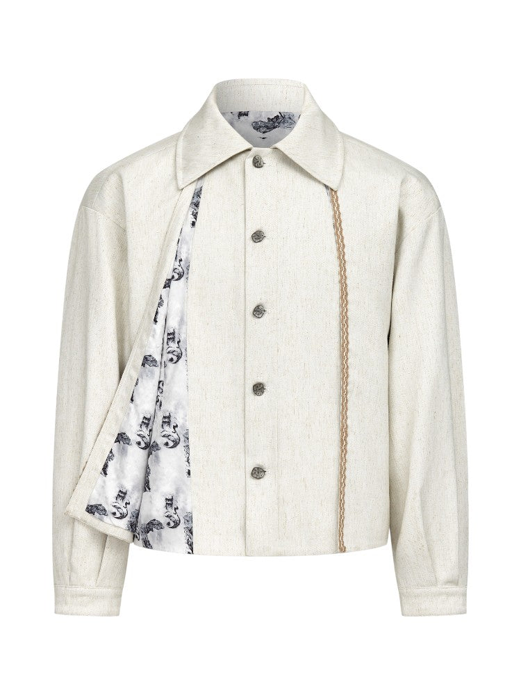 Court Floral Linen Blend Jacket