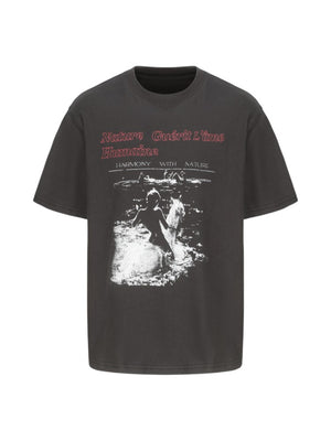 White Horse Princess Printed Short-Sleeve Shirt
