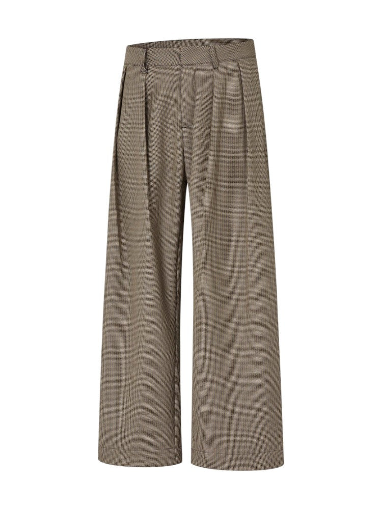 Houndstooth Wool Suit Pants