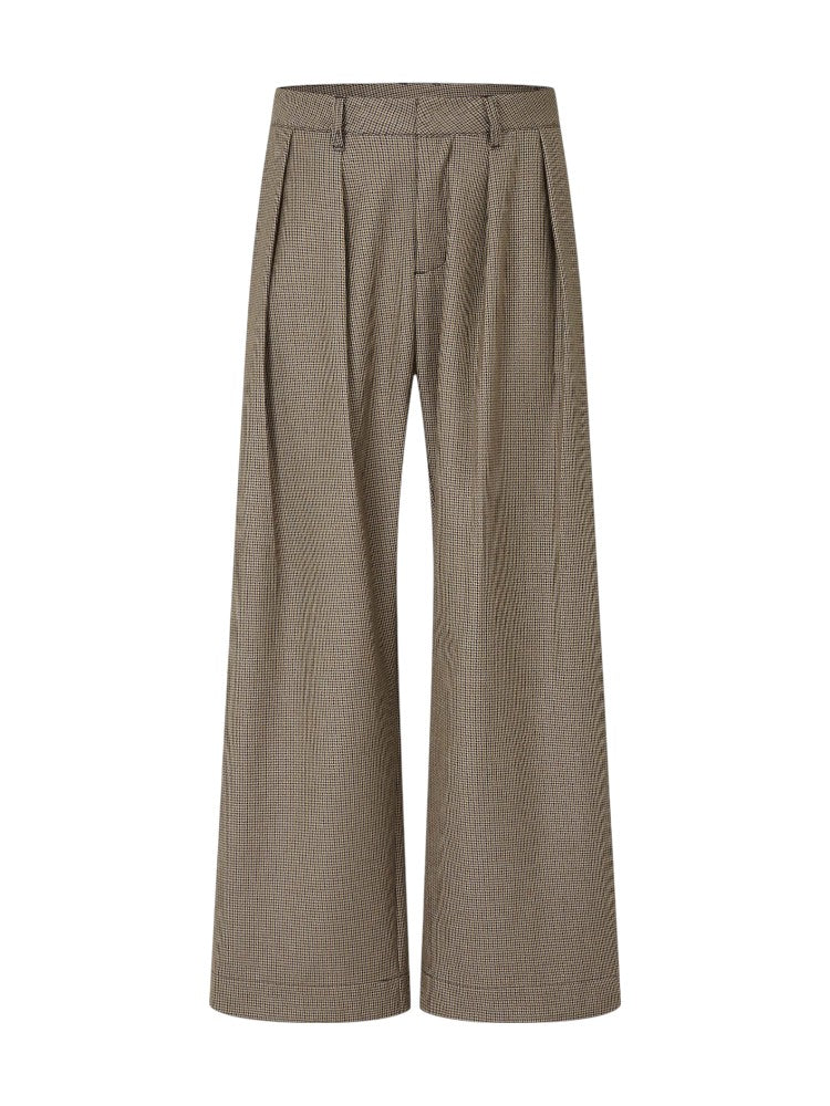 Houndstooth Wool Suit Pants