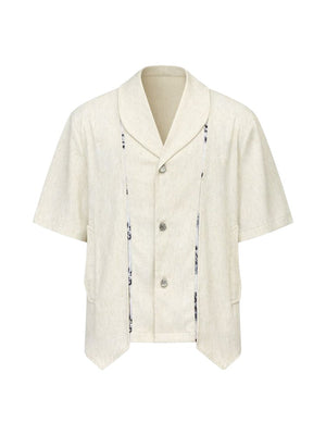 "Deconstructed Palace" Linen Short-Sleeve Shirt