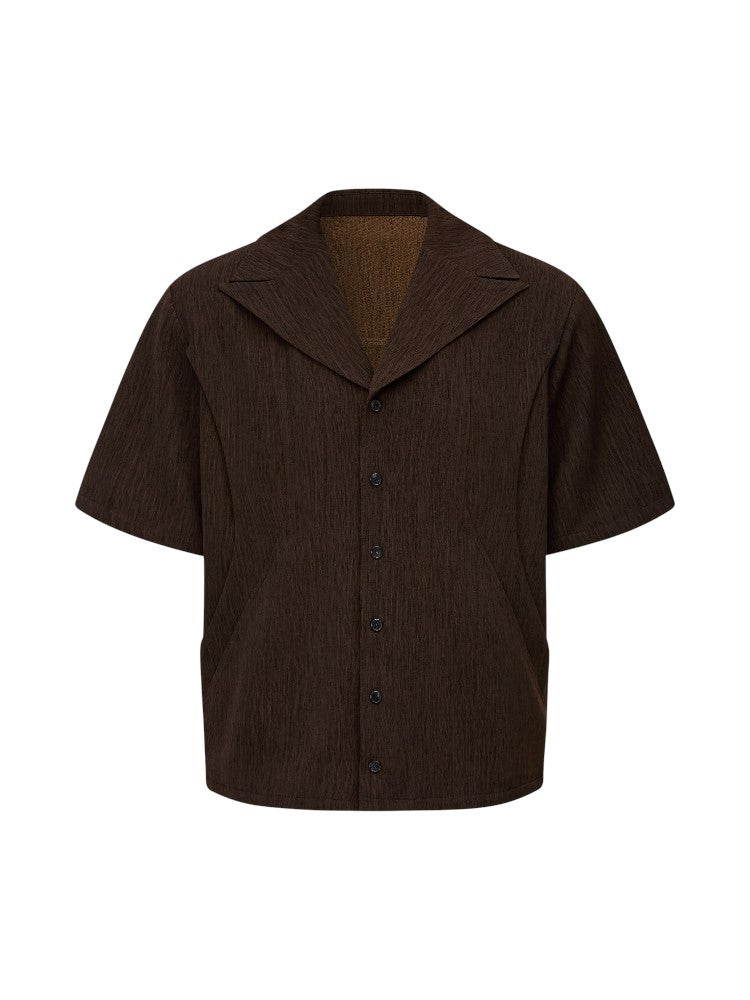 "Patterned Halberd" Deconstructed Short-Sleeve Shirt