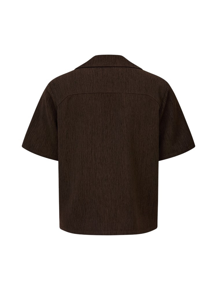 "Patterned Halberd" Deconstructed Short-Sleeve Shirt