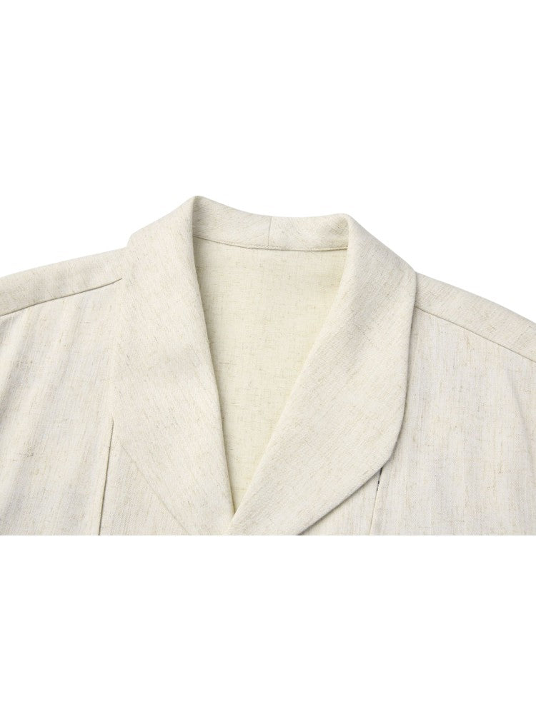 "Deconstructed Palace" Linen Short-Sleeve Shirt