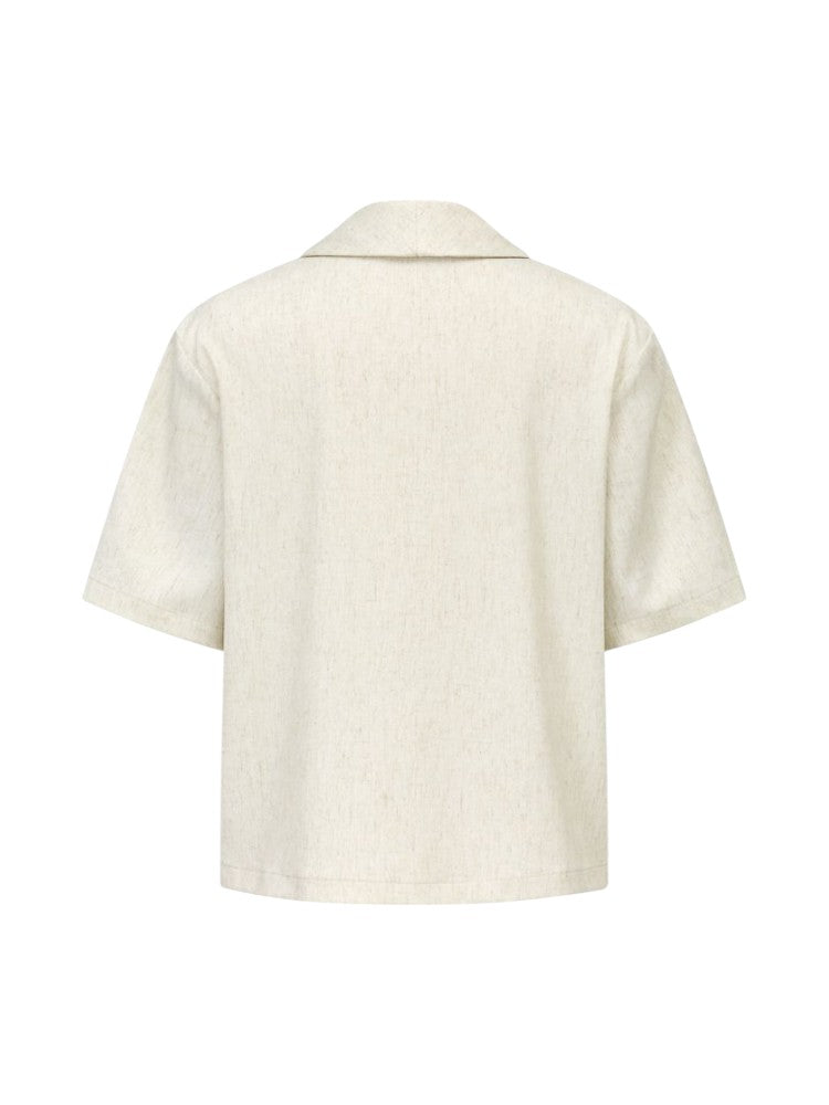 "Deconstructed Palace" Linen Short-Sleeve Shirt
