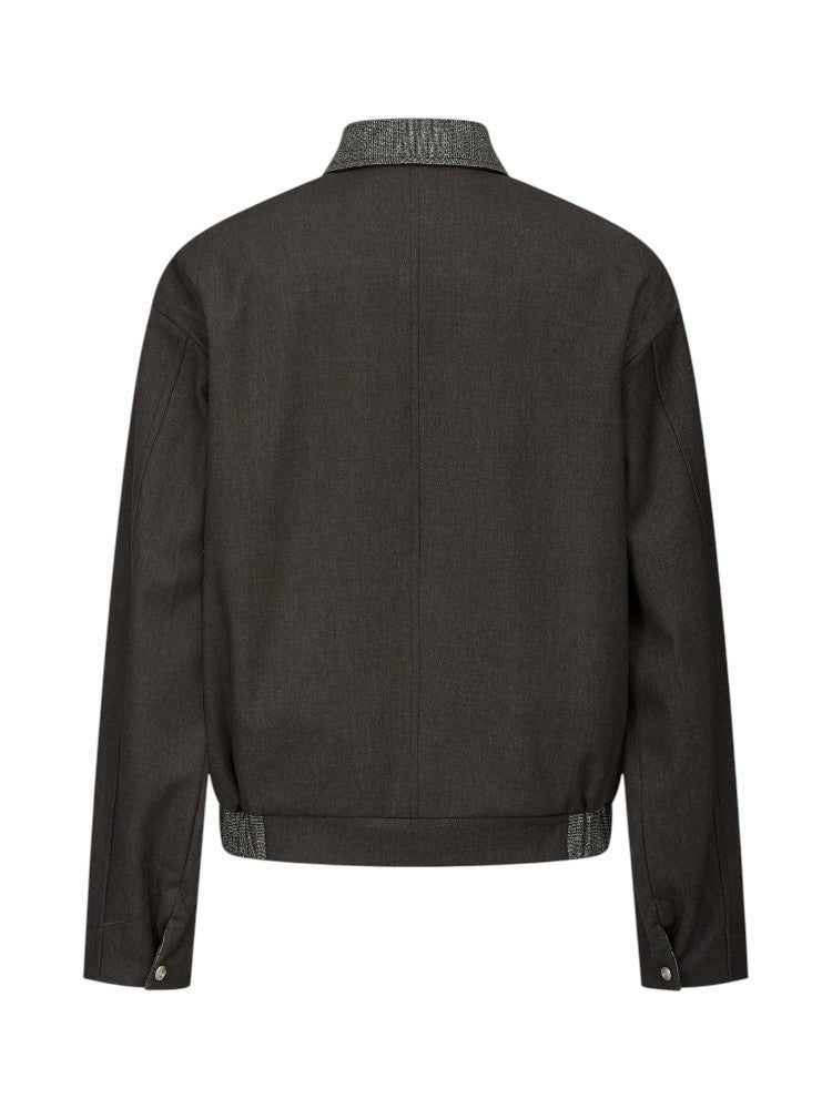 Wool Houndstooth Reversible Jacket