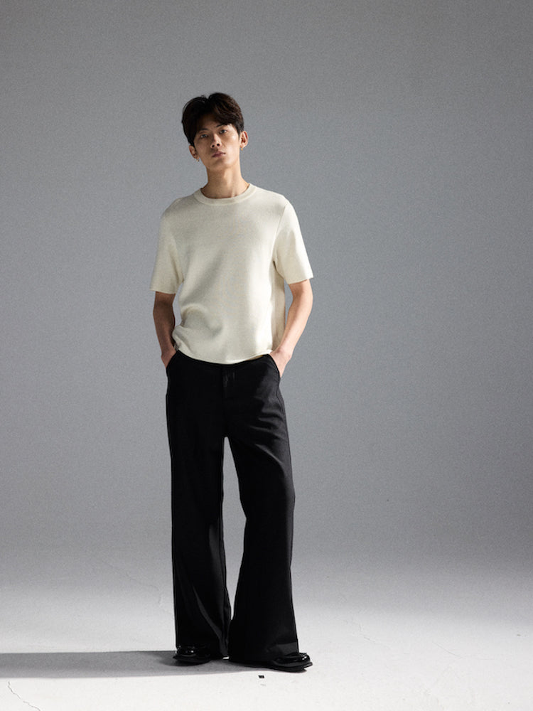 "Yin Yang Dual Color" Wool Knit Short-Sleeve T-Shirts
