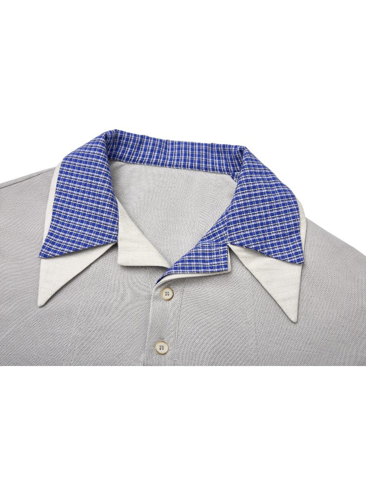 Men's Wool Pima Cotton Faux Two-Piece Polo Shirt