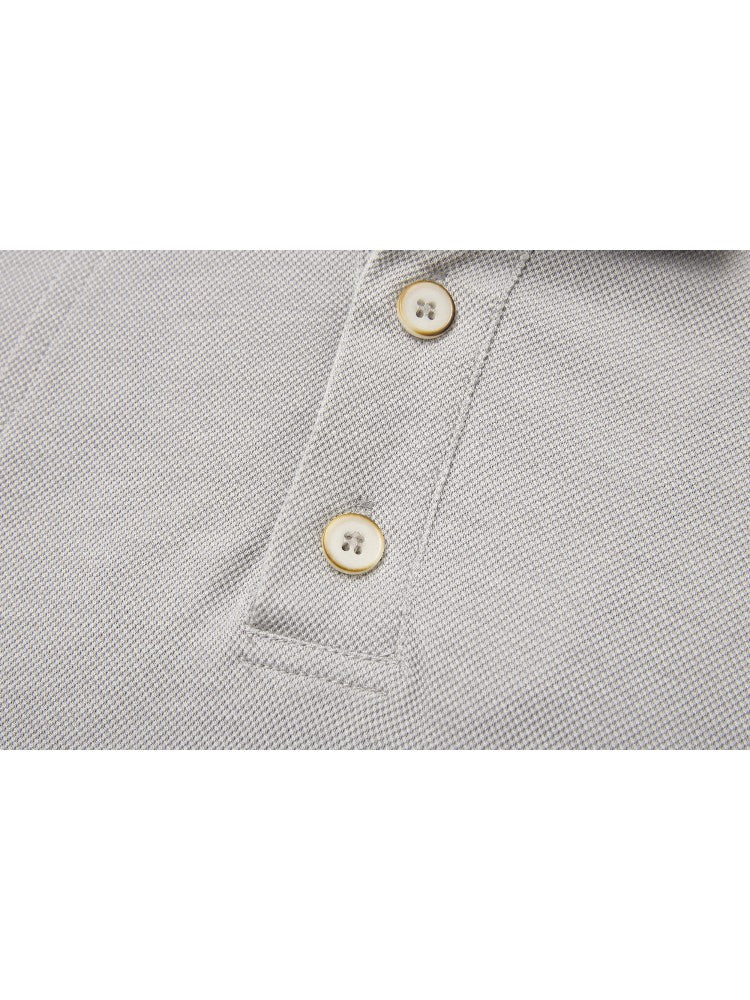 Men's Wool Pima Cotton Faux Two-Piece Polo Shirt