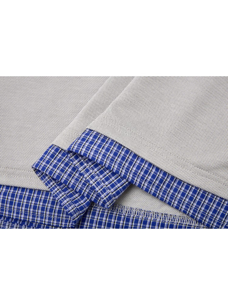 Men's Wool Pima Cotton Faux Two-Piece Polo Shirt