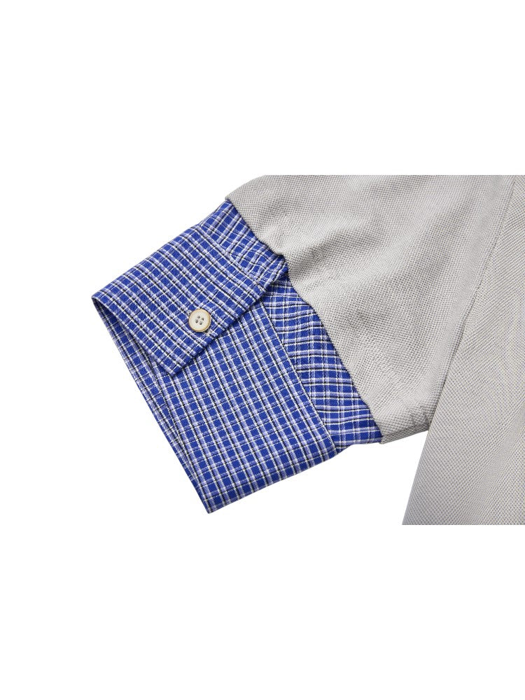 Men's Wool Pima Cotton Faux Two-Piece Polo Shirt