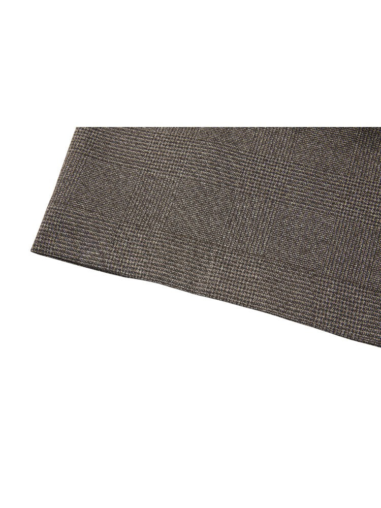 Suede Pleated Houndstooth Pants