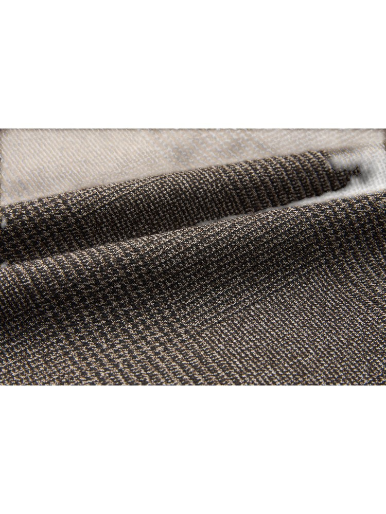Suede Pleated Houndstooth Pants