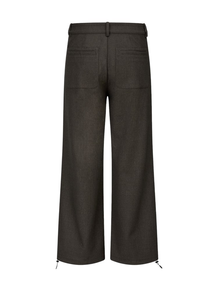 Brown Coffee Wool Straight Suit Pants