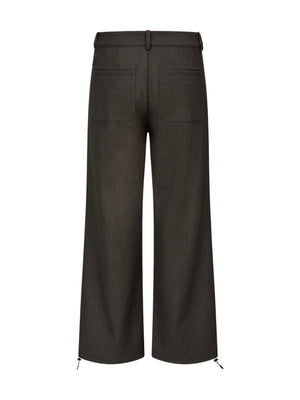 Brown Coffee Wool Straight Suit Pants