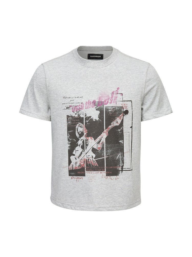 "Rockstar" Printed Boxy Short-Sleeve Shirt