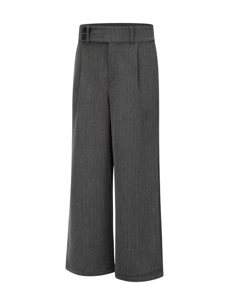 Buttons Draped Suit Pants