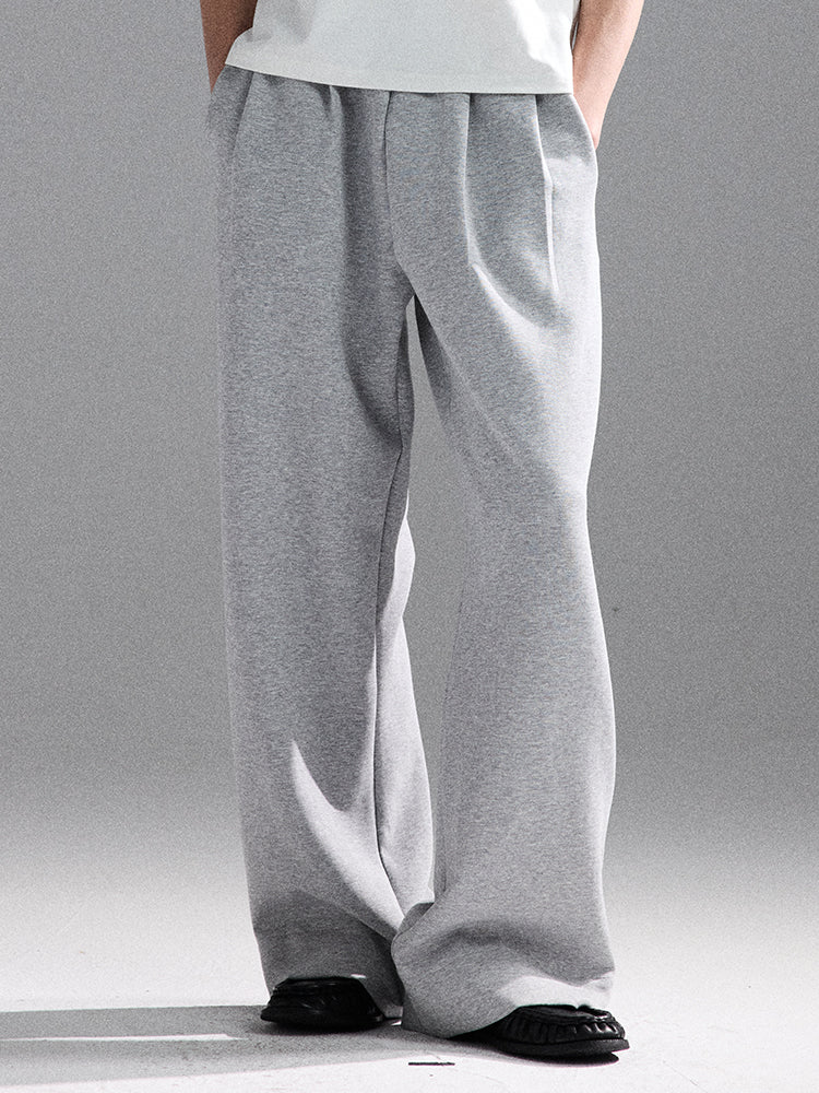 Soft Glutinous Casual Baggy Pleated Elastic Cleanfit Sweatpants
