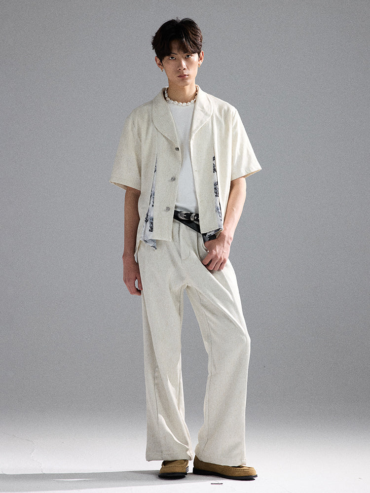 "Deconstructed Palace" Linen Short-Sleeve Shirt